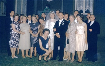 wedding party and guests